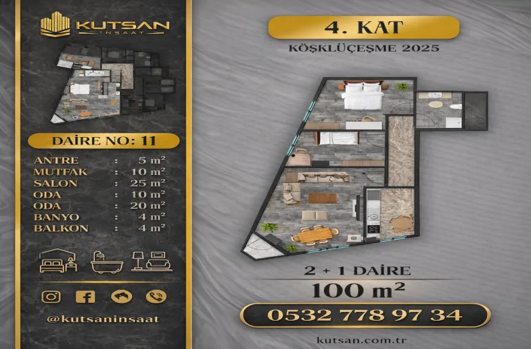 Hemen Teslim sıfır Daire   (Proje K103.D11)